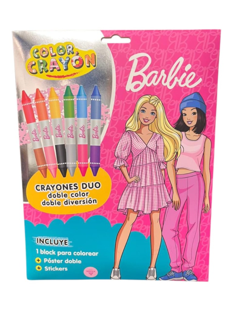 COLOR CRAYON + BLOCK PINTAR N*4 BARBIE